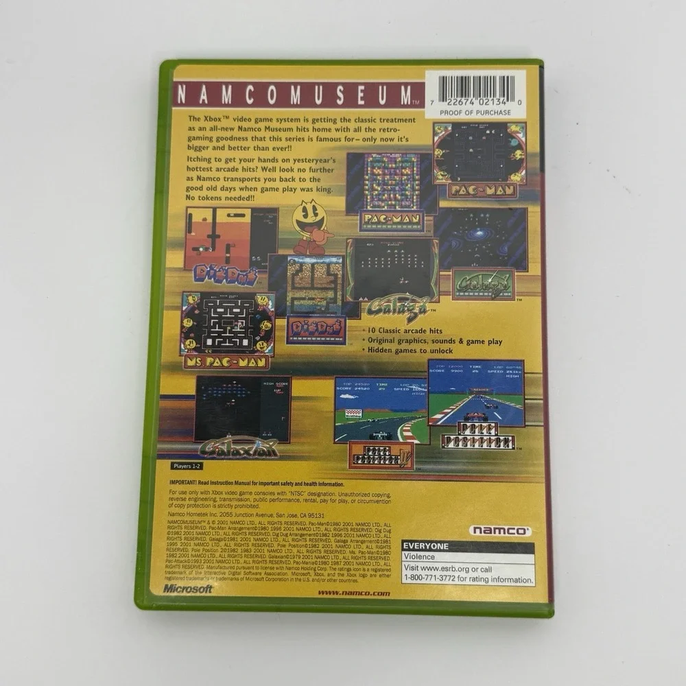 Namco Museum (Microsoft Xbox, 2002) CIB Complete w/ Manual Tested Working